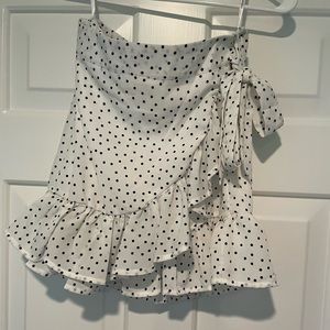 White Mini Poke-a-Dot Skirt